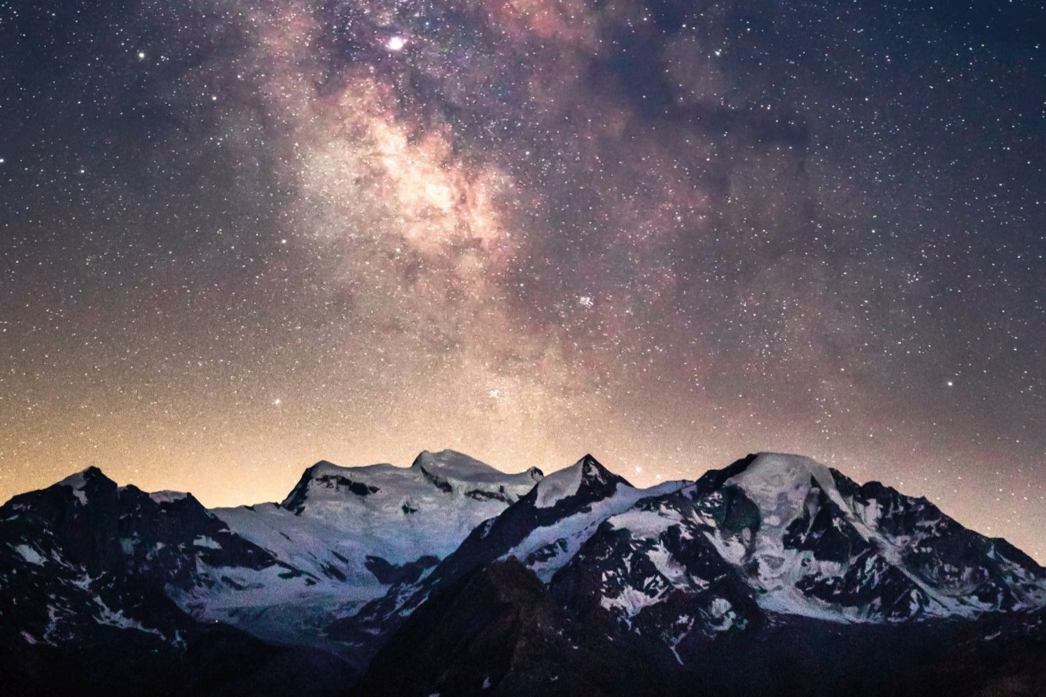 The Milky Way over the Grand Combin, Switzerland