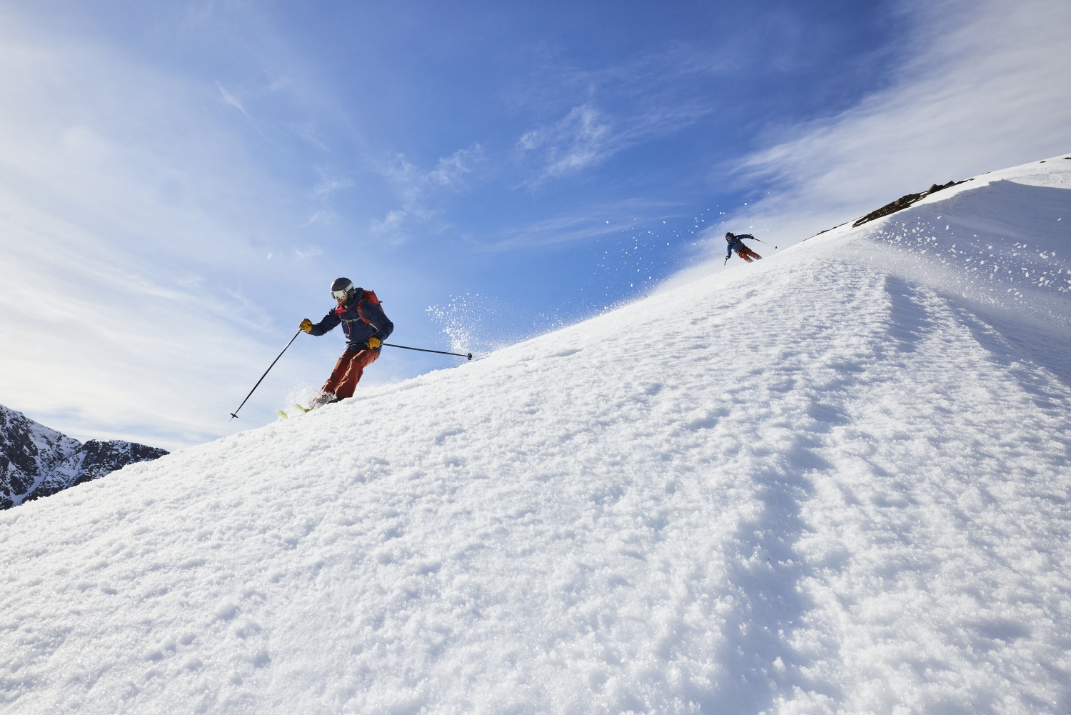 Ski touring on slopes