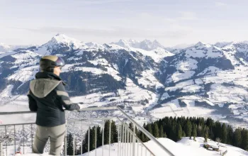 Landschaft Panorama Skigebiet Hahnenkamm Winter Kitzbuhel Austria CREDIT Kitzbuhel Tourismus